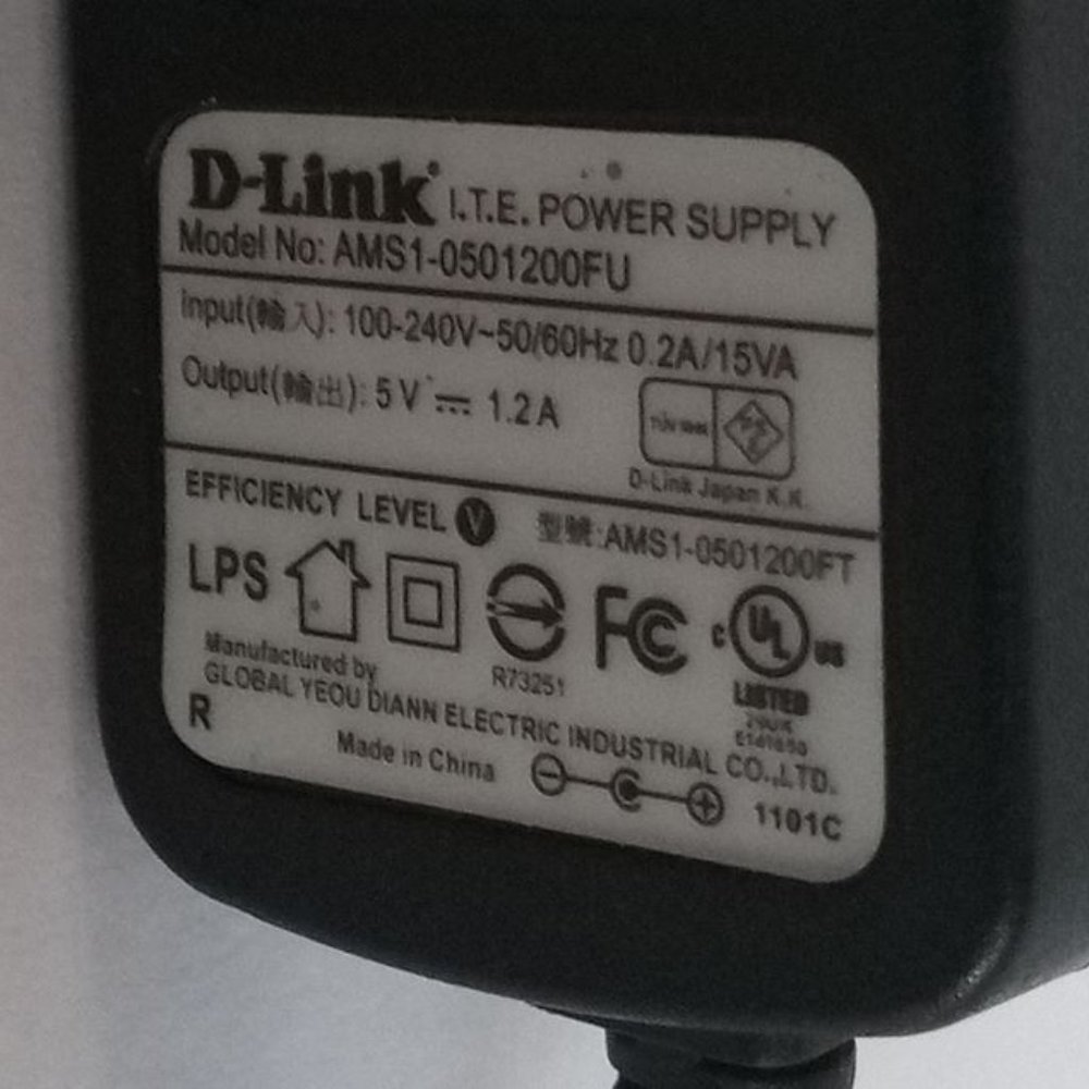 Genuine D-Link AMS1-0501200FU Wall Power Supply Adapter 5V 1.2A #9